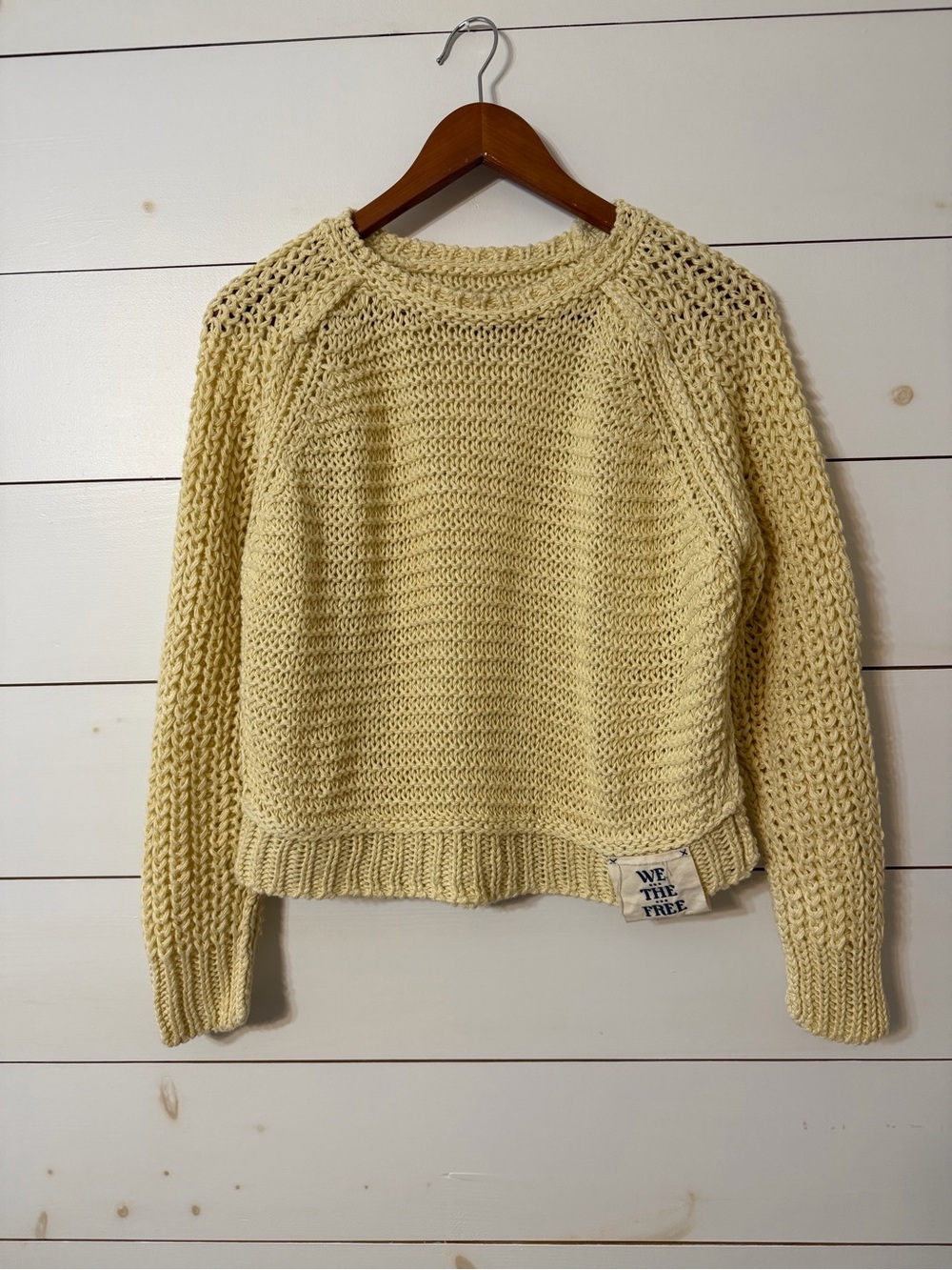 We The Free Cream Chunky Linen Knit Sweater - Women's Size XS